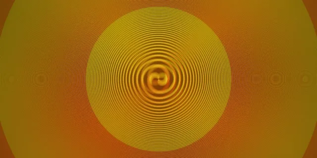 2:1 Univisium 60fps Yellow Spiral Vortex Screensaver VJ Loop Animation