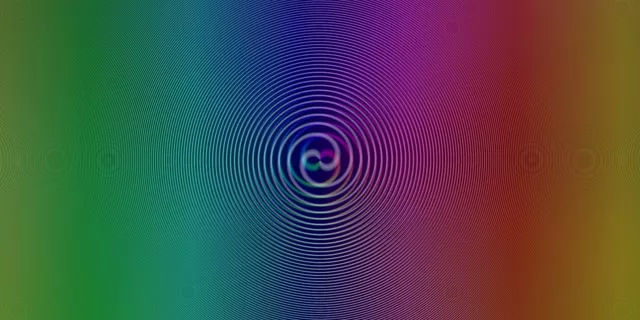 2:1 Univisium Radiating Ruby Mint Fractal Rings Background for Edits 60FPS