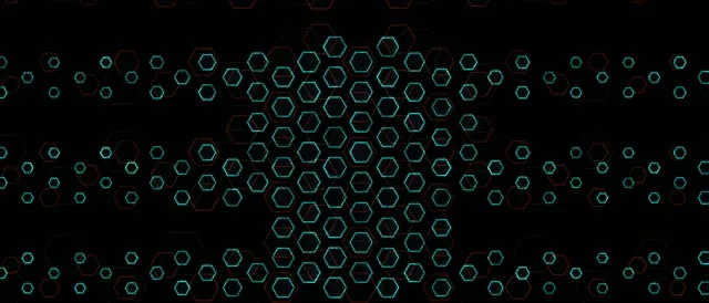 21:9 Ultrawide 60FPS Cyan Hexagon Vortex Screensaver | VJ Loop Animation