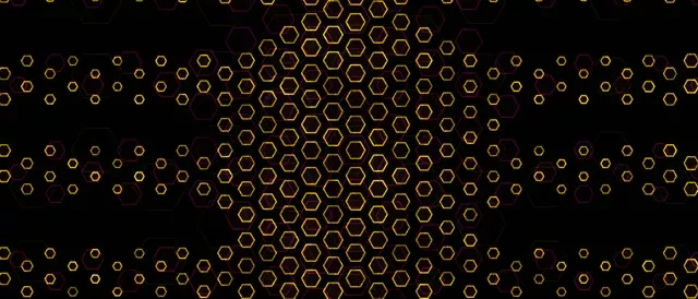 21:9 Ultrawide 60FPS Golden Hexagon Screensaver | VJ Animation Neon