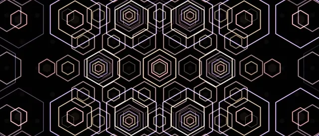 21:9 Ultrawide | 60fps Hexagon Kaleidoscope Screensaver Motion Background Gold