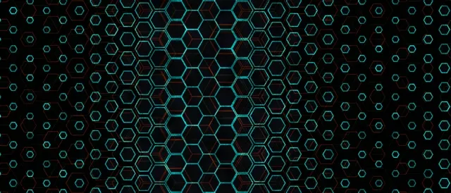 21:9 Ultrawide 60FPS Hexagon Lattice Screensaver | Cyan Neon Motion Background