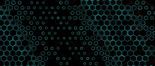 21:9 Ultrawide | 60FPS Hexagon Screensaver VJ Animation | Cyan Neon Background