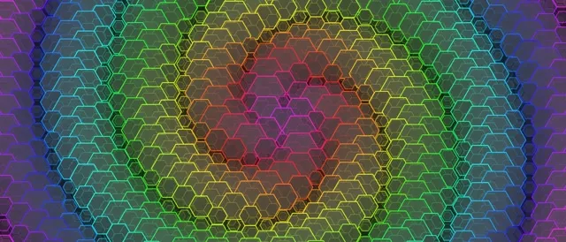21:9 Ultrawide | 60FPS Neon Hexagon Morphing Motion Background Screensaver
