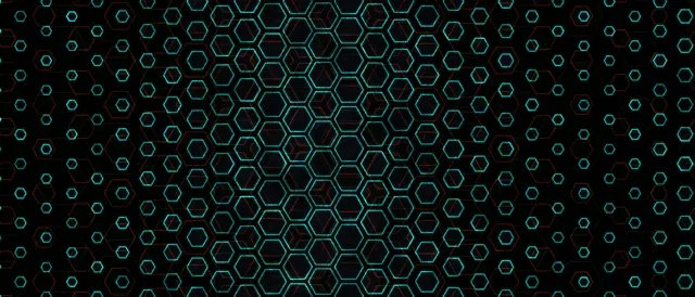21:9 Ultrawide | 60fps Neon Hexagon Screensaver | VJ Loop Cyan Geometric