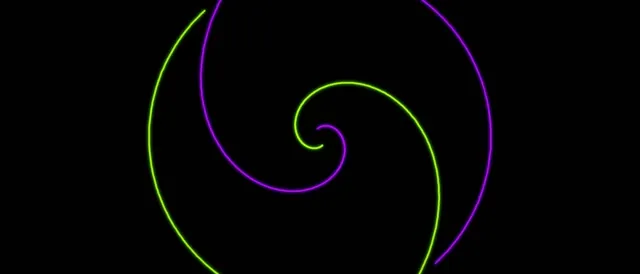 21:9 Ultrawide | 60fps Neon Spiral Screensaver | VJ Loop | Purple Green