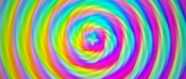 21:9 Ultrawide 60FPS Rainbow Spiral Screensaver | VJ Animation Neon Vortex