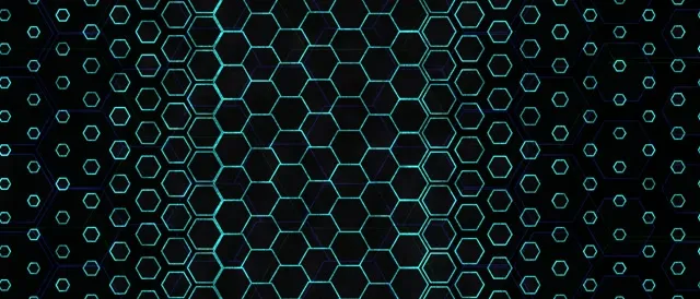 21:9 Ultrawide 60fps Screensaver Neon Tunnel Motion Background Cyan Hexagon
