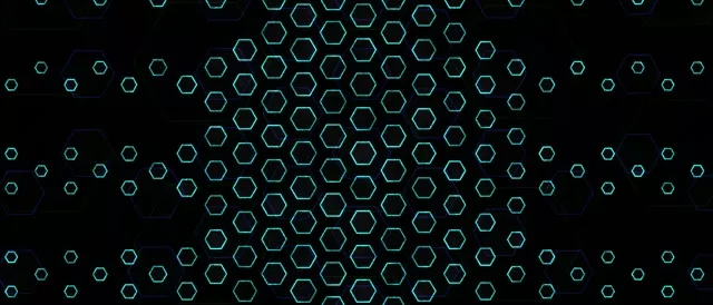 21:9 Ultrawide 60fps screensaver neon tunnel motion background cyan hexagons