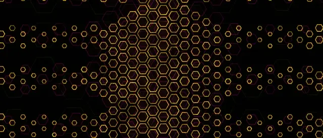 21:9 Ultrawide 60FPS Screensaver Neon Tunnel Motion Background Gold Hexagons