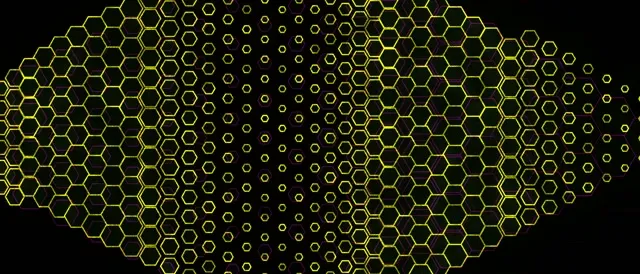 21:9 Ultrawide 60fps Screensaver Neon Tunnel Motion Background Yellow Hexagon