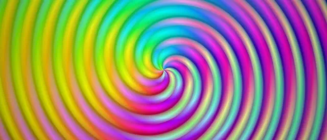 21:9 Ultrawide 60fps Screensaver Neon Tunnel Rainbow Spiral Motion Background