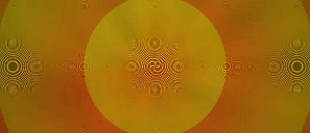 21:9 Ultrawide 60FPS Screensaver | Spiral Vortex VJ Loop Yellow Orange
