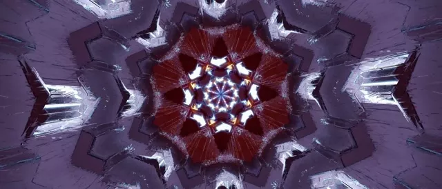 21:9 Ultrawide Neon Tunnel Kaleidoscope Screensaver 60fps VJ Loop