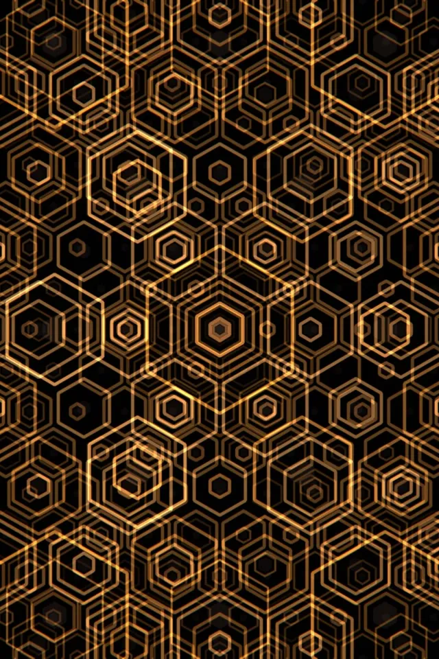 2:3 Photo Portrait 60fps Golden Hexagon Screensaver Background Edit