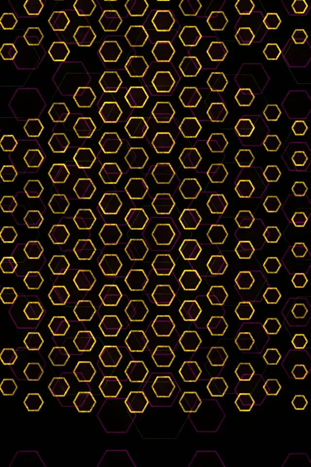 2:3 Photo Portrait 60FPS Golden Hexagon Screensaver | Neon VJ Loop