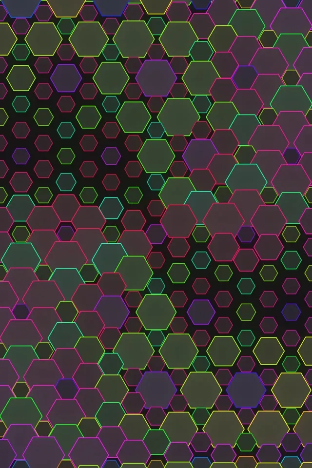 2:3 Photo Portrait 60FPS Hexagon Kaleidoscope Screensaver VJ Loop Neon