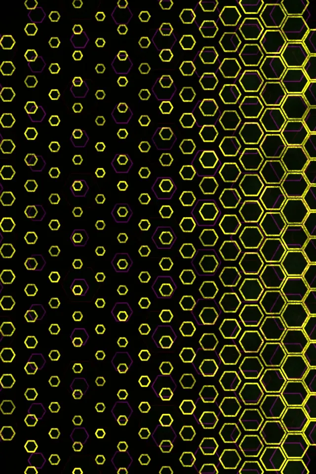 2:3 Photo Portrait 60fps Hexagon Neon Screensaver VJ Animation Yellow