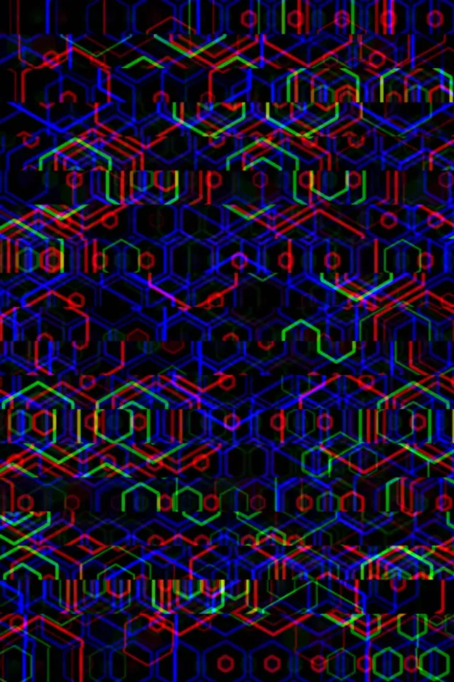 2:3 Photo Portrait | 60fps Neon Hexagon Screensaver VJ Animation