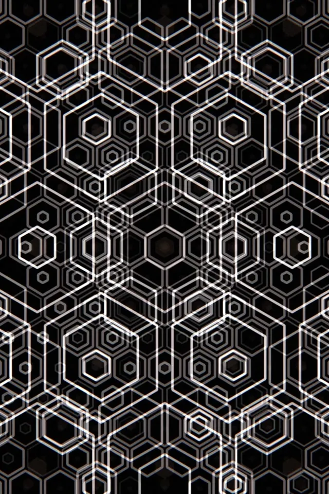 2:3 Photo Portrait 60fps Neon Hexagon Tunnel VJ Loop Screensaver