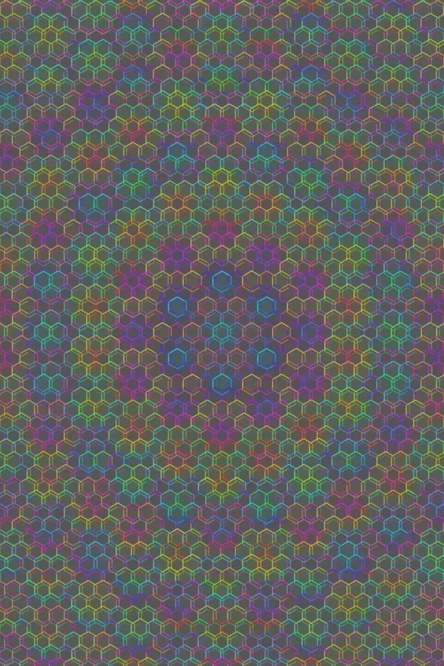 2:3 Photo Portrait | 60fps Pulsing Amber Cyan Honeycomb Live Wallpaper