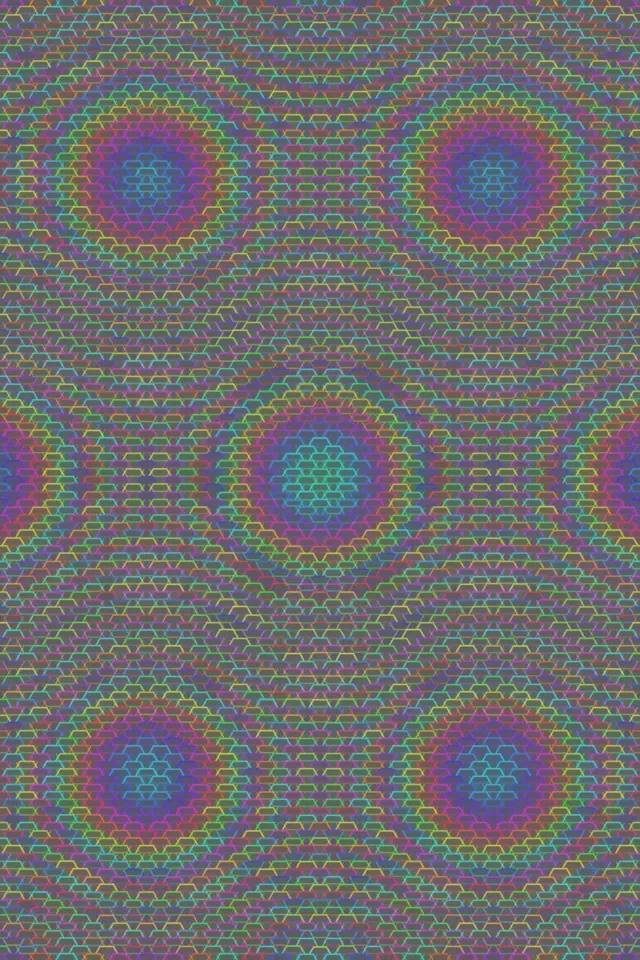 2:3 Photo Portrait 60fps Purple Cyan Hexagon Expanding Motion Background Screensaver