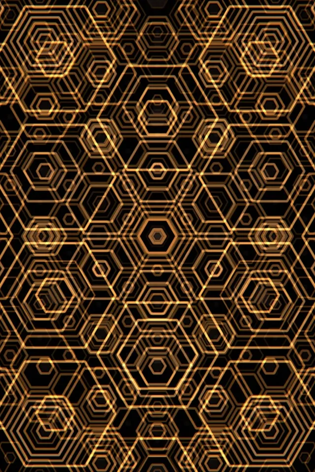 2:3 Photo Portrait 60fps Screensaver Golden Hex Neon Live Wallpaper
