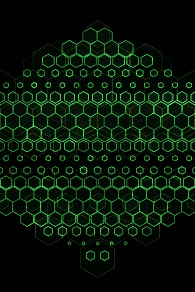 2:3 Photo Portrait 60fps Screensaver Neon Tunnel Background for Edits Green Hexagon