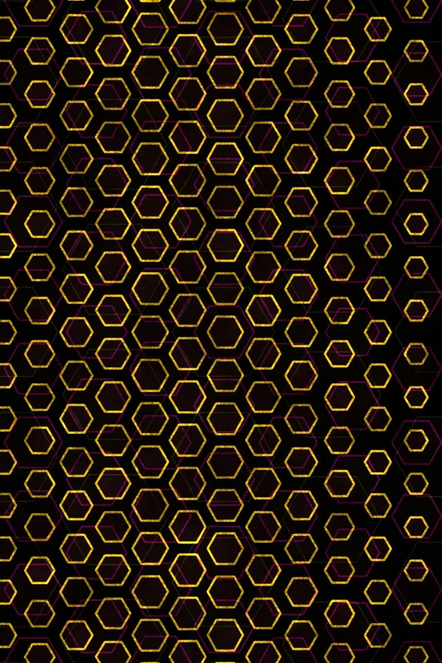 2:3 Photo Portrait 60fps Screensaver Neon Tunnel VJ Animation Gold Hexagon Glow