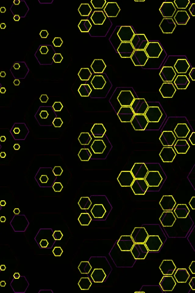 2:3 Photo Portrait 60fps Screensaver Neon Tunnel VJ Loop Yellow Hexagon