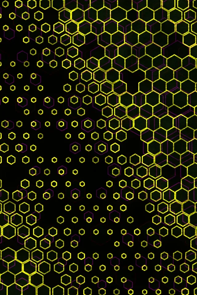 2:3 Photo Portrait 60fps Yellow Hexagon Screensaver | VJ Loop Background