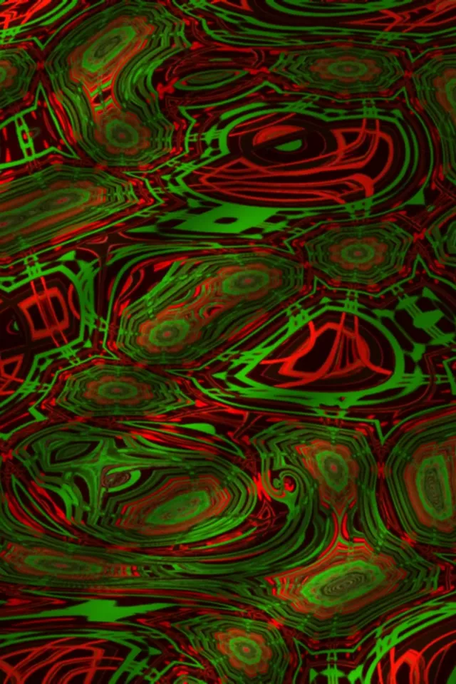 2:3 Portrait Neon Tunnel 60fps Screensaver - Pulsating Emerald Red Vortex Motion Background