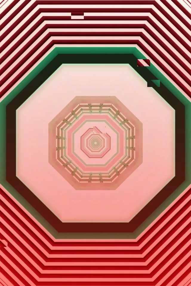 2:3 Portrait Neon Tunnel Screensaver | Octagon Vortex 60fps VJ Loop