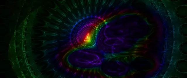2.39:1 Anamorphic 60fps Screensaver Neon Tunnel Chromatic Vortex Loop Animation