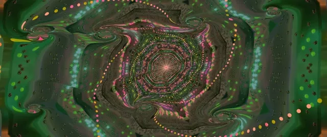 2.39:1 Anamorphic 60fps Screensaver Neon Tunnel Mesmerizing Vortex Burst Animation