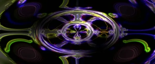 2.39:1 Cinema 60fps Screensaver Neon Tunnel Golden Purple Flux Visual Vj