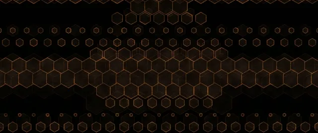 2.39:1 Cinemascope 60FPS Golden Hexagon Screensaver | VJ Background Loop