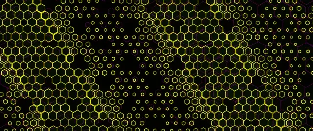 2.39:1 Cinemascope 60fps Hex Screensaver | Yellow VJ Motion Background