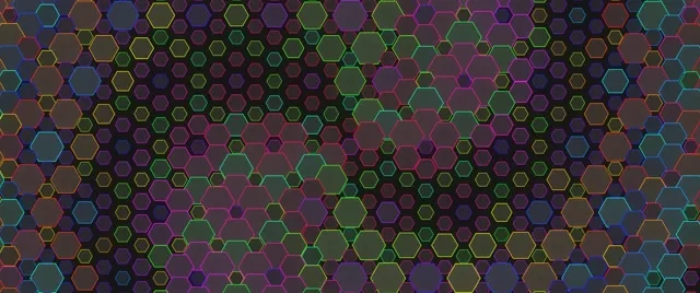 2.39:1 Cinemascope 60FPS Hexagon Kaleidoscope Screensaver VJ Loop Neon