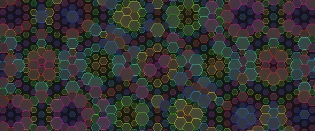 2.39:1 Cinemascope 60fps Hexagon Screensaver | Neon VJ Animation Background