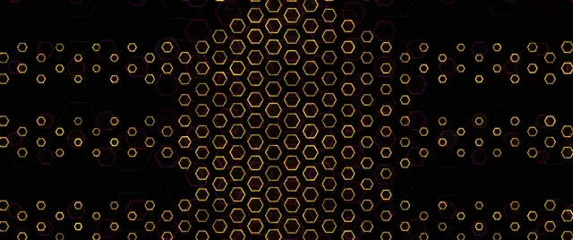 2.39:1 Cinemascope 60FPS Hexagon Screensaver | Neon VJ Loop Background