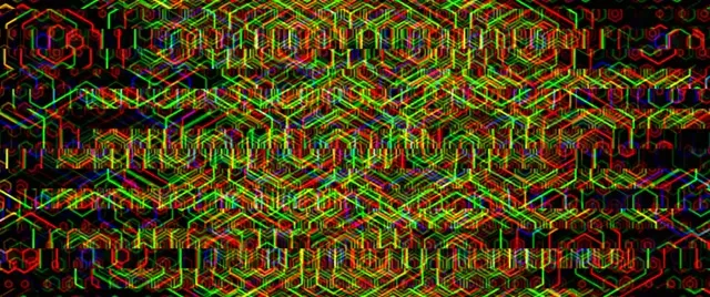2.39:1 Cinemascope 60fps Neon Hexagon Kaleidoscope VJ Loop Screensaver | Psychedelic
