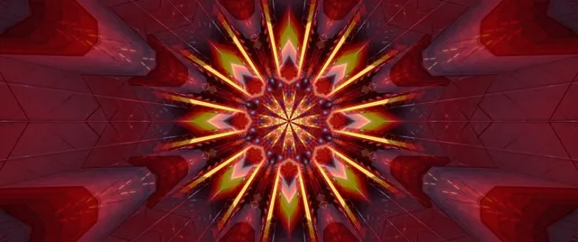 2.39:1 Cinemascope | 60fps neon tunnel red gold hypnotic vj loop screensaver