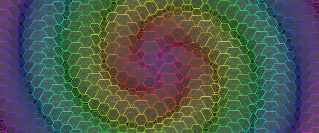 2.39:1 Cinemascope | 60FPS Purple Gold Hexagon Expanding Motion Screensaver