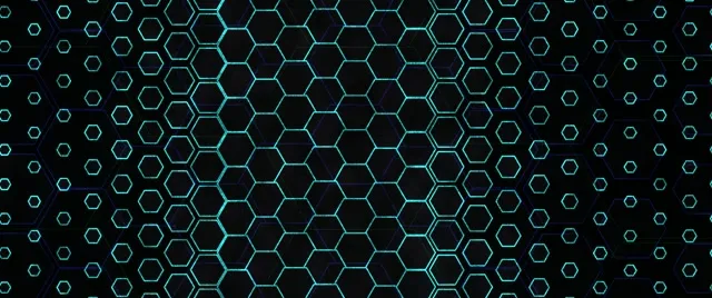 2.39:1 Cinemascope 60fps Screensaver Neon Tunnel Background Cyan Hex