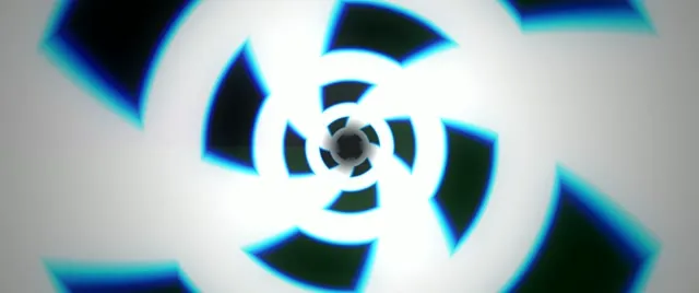 2.39:1 Cinemascope 60fps Screensaver Neon Tunnel Motion Background Blue Hazard Glow