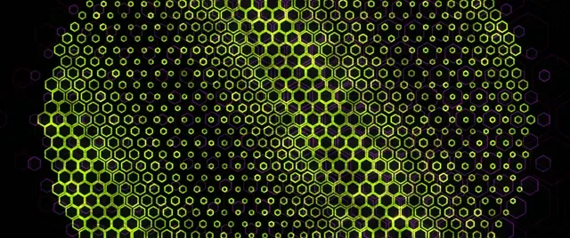 2.39:1 Cinemascope 60fps Screensaver Neon Tunnel Motion Background Yellow Hex