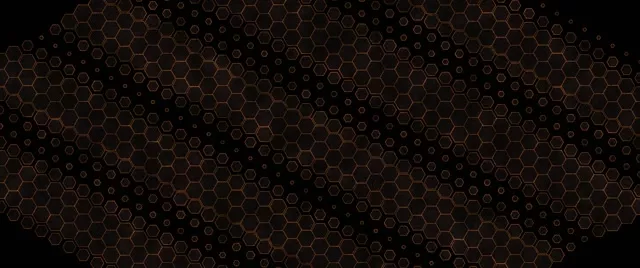 2.39:1 Cinemascope 60fps Screensaver Neon Tunnel VJ Loop Brown Hex Grid Flow