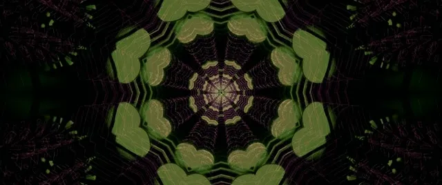 2.39:1 Cinemascope 60fps Screensaver Neon Tunnel VJ Loop Green Digital Vortex