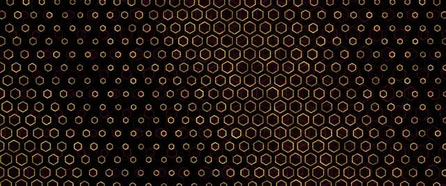 2.39:1 Cinemascope 60fps Screensaver Neon Tunnel Vj Loop Yellow Hexagon